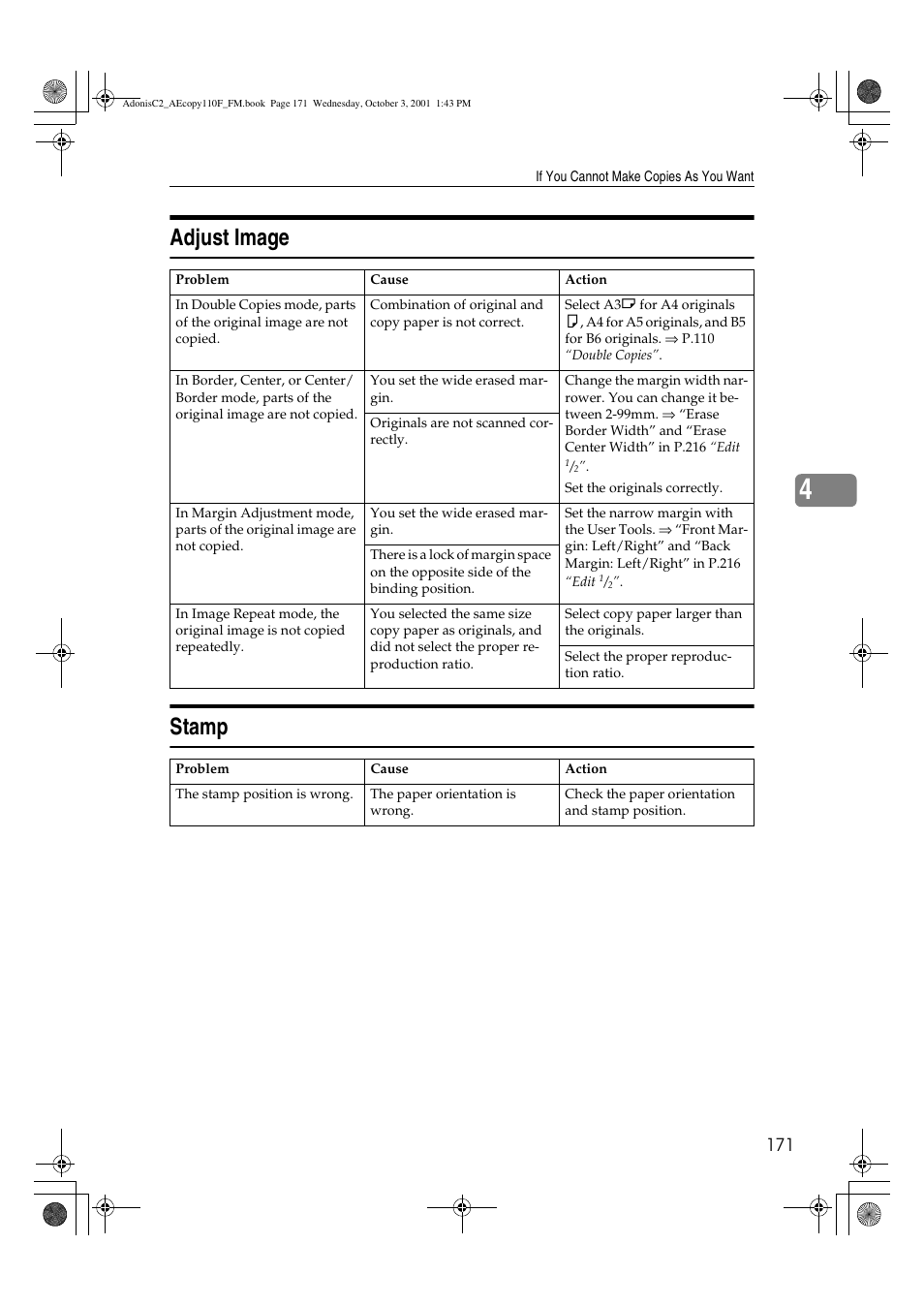 Adjust image, Stamp, Adjust image stamp | Ricoh AFICIO 1035 User Manual | Page 185 / 264