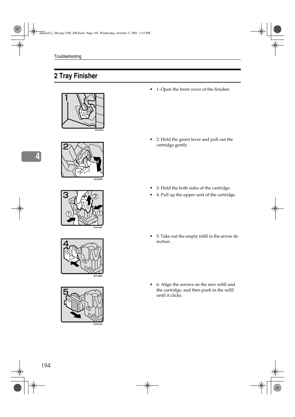 Tray finisher, 2 tray finisher | Ricoh AFICIO 1035 User Manual | Page 208 / 264