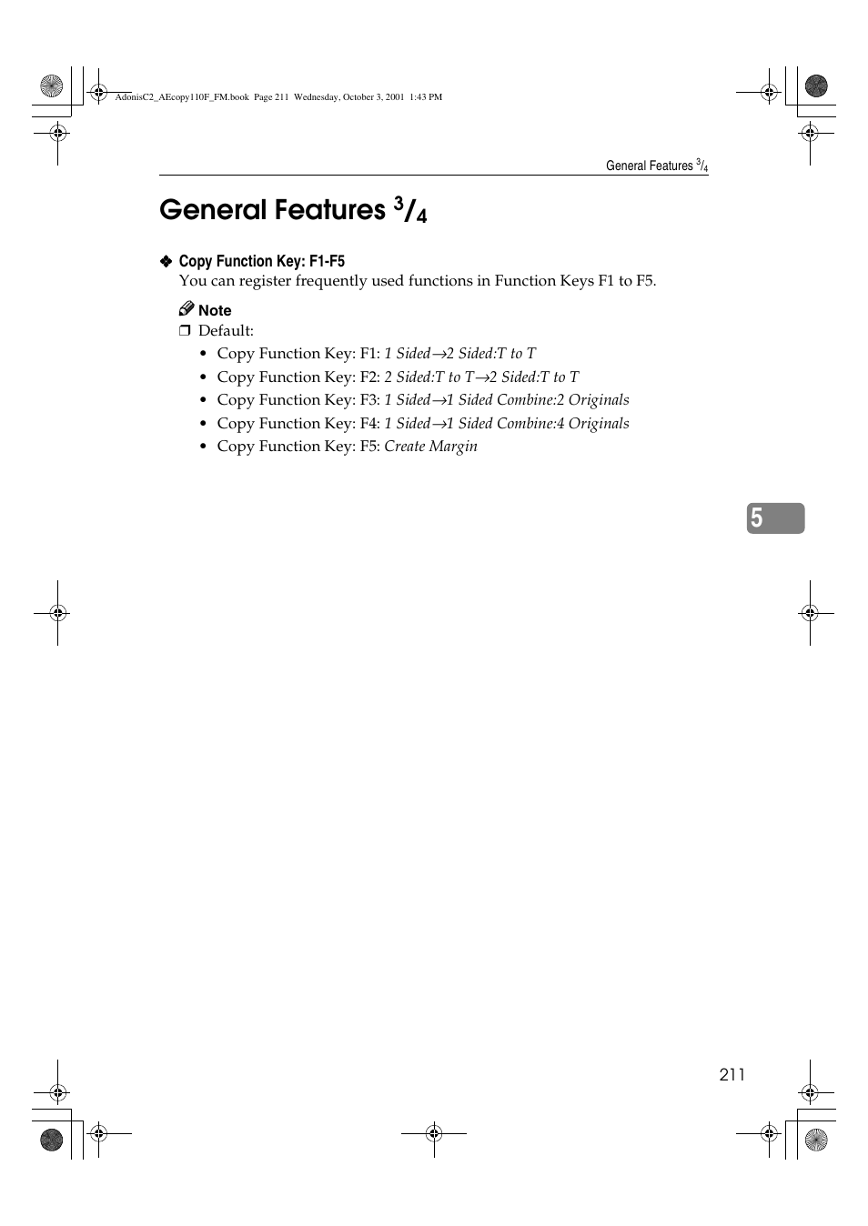 General features, 5general features | Ricoh AFICIO 1035 User Manual | Page 225 / 264