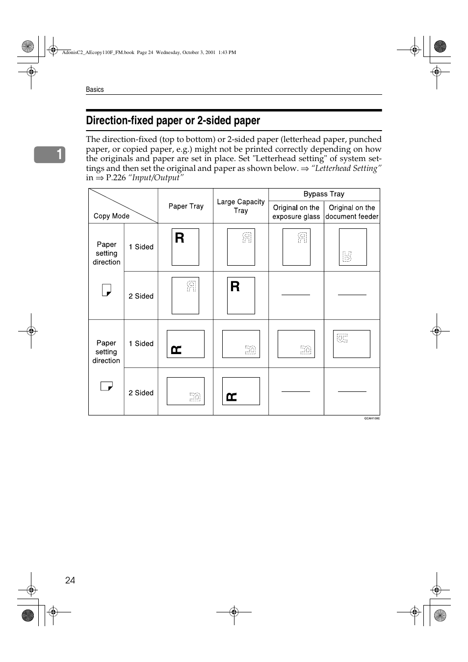 Direction-fixed paper or 2-sided paper | Ricoh AFICIO 1035 User Manual | Page 38 / 264