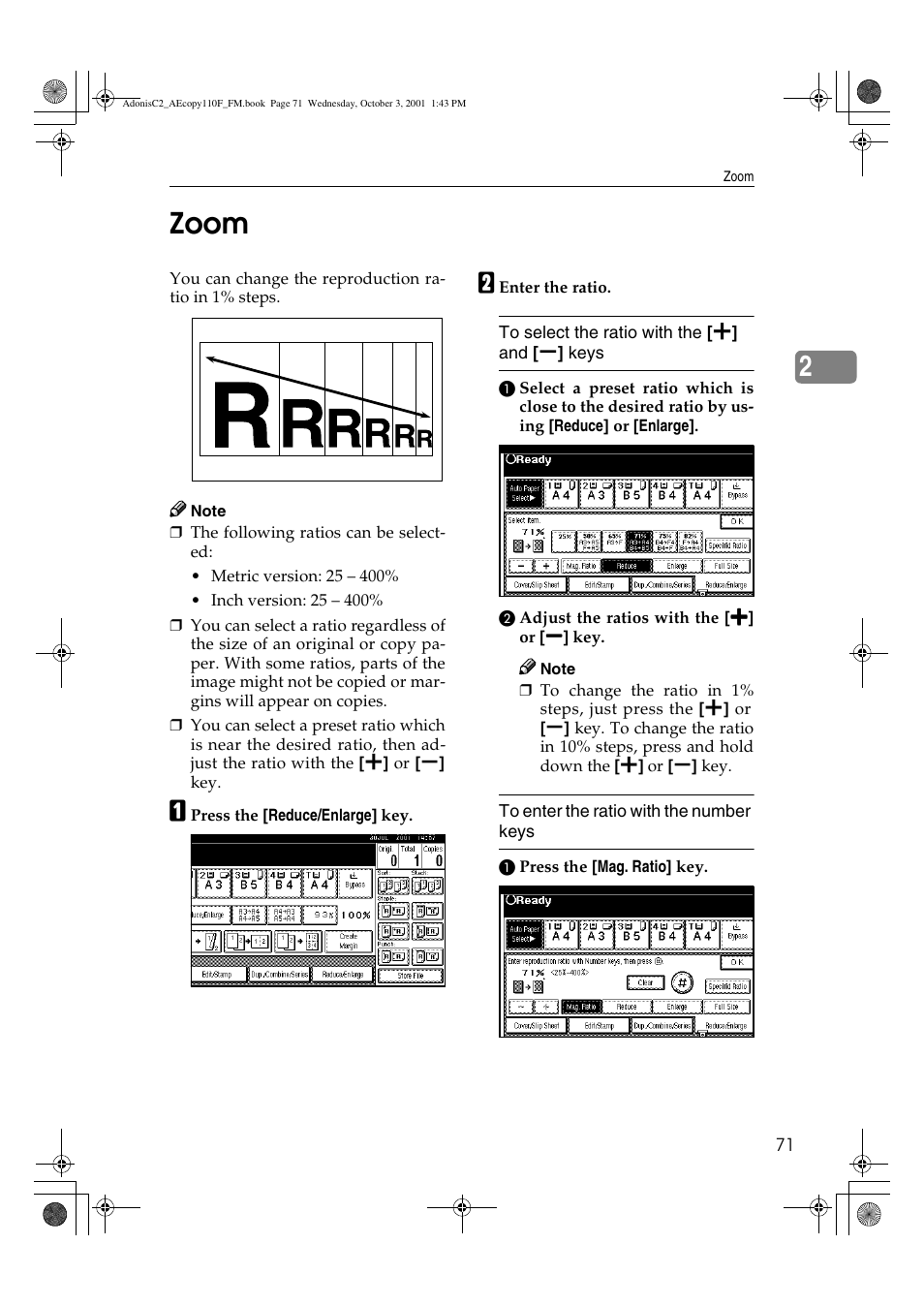 Zoom, 2zoom | Ricoh AFICIO 1035 User Manual | Page 85 / 264