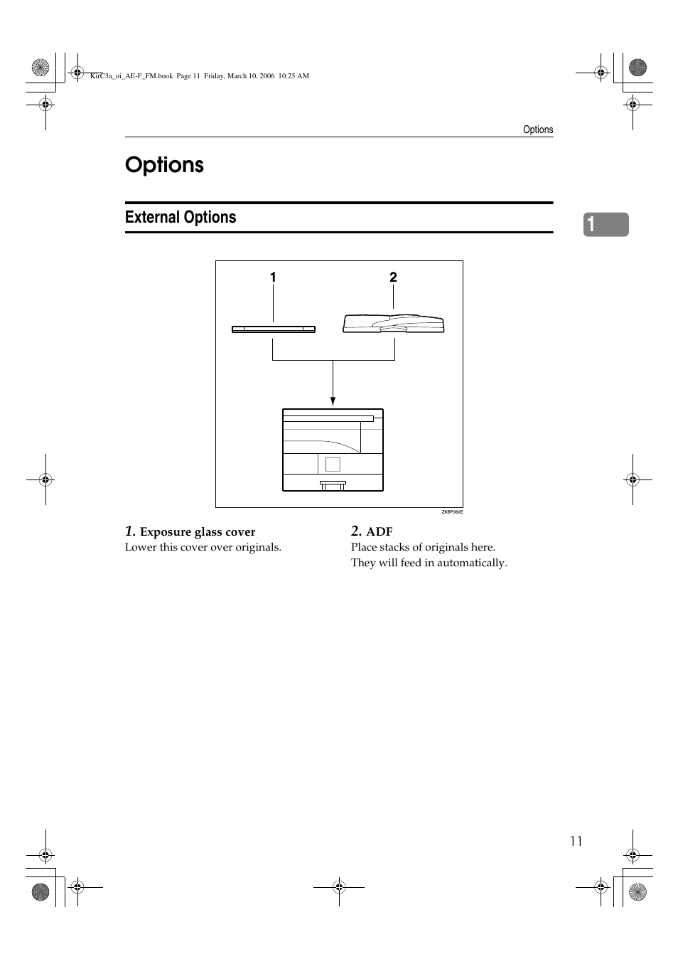 1options, External options | Ricoh Aficio IS 2315 User Manual | Page 17 / 92