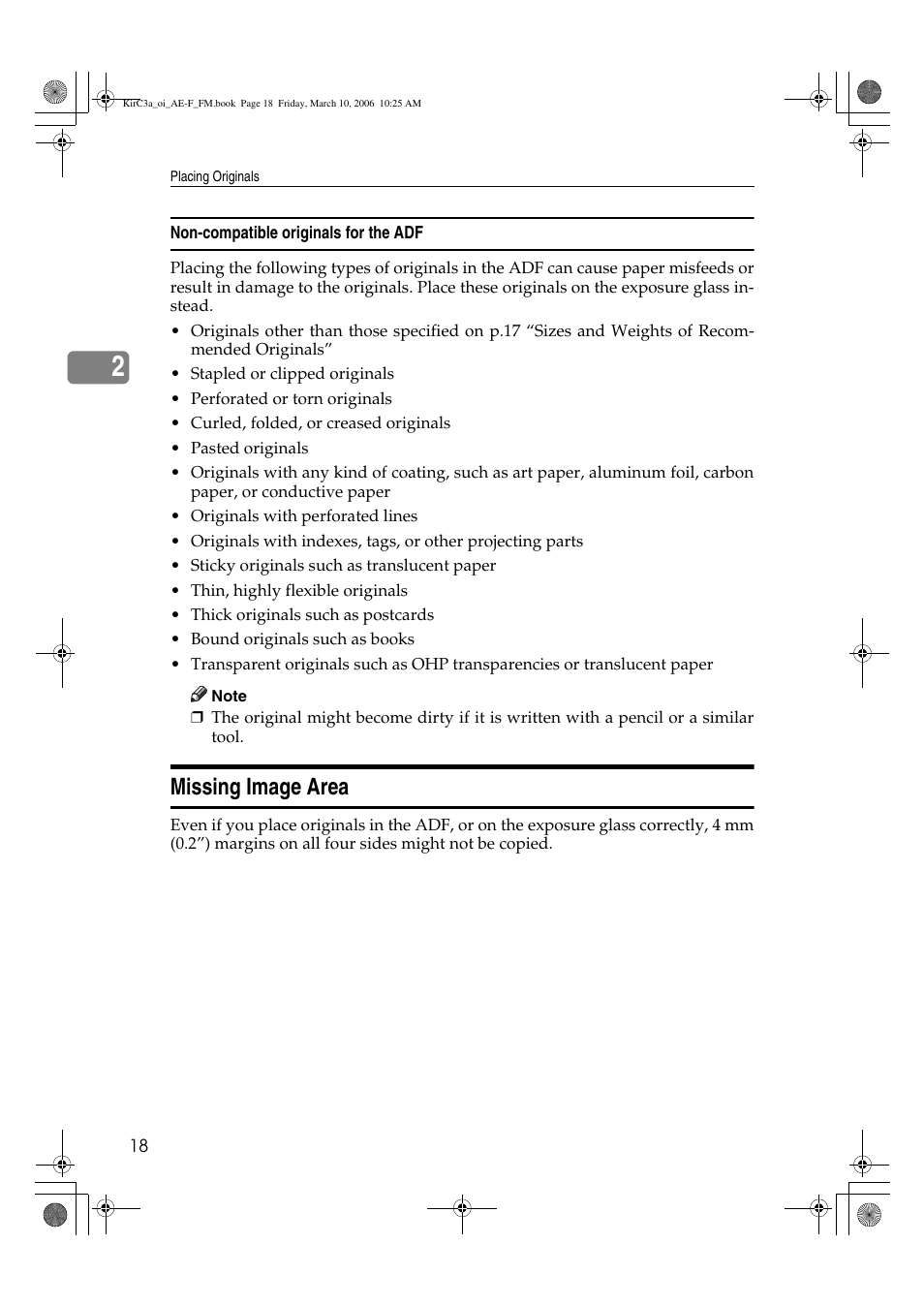 Missing image area | Ricoh Aficio IS 2315 User Manual | Page 24 / 92