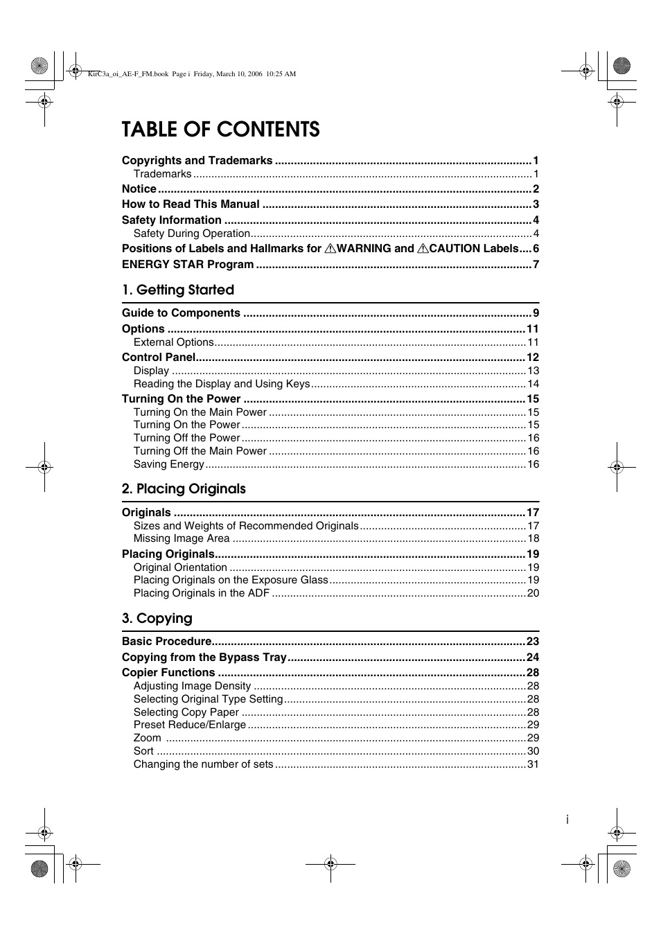 Ricoh Aficio IS 2315 User Manual | Page 3 / 92