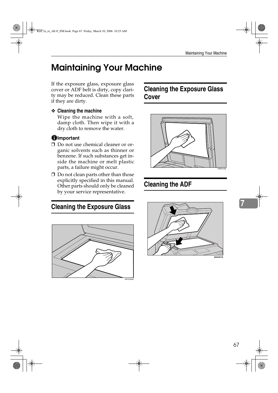 7maintaining your machine | Ricoh Aficio IS 2315 User Manual | Page 73 / 92