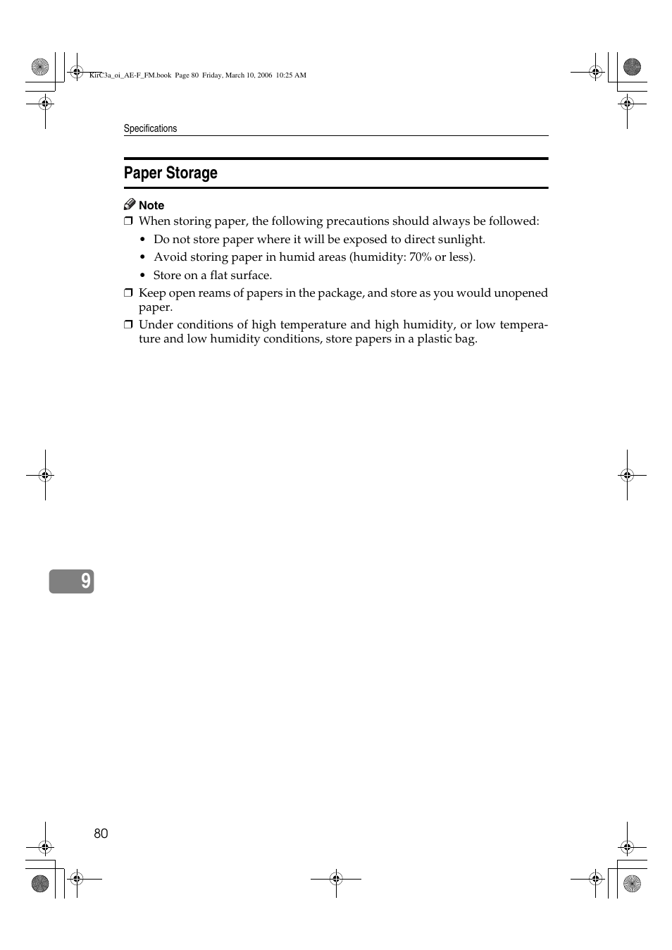 Paper storage | Ricoh Aficio IS 2315 User Manual | Page 86 / 92