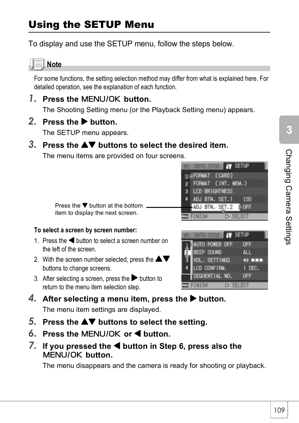 Using the setup menu | Ricoh Caplio R40 User Manual | Page 111 / 185