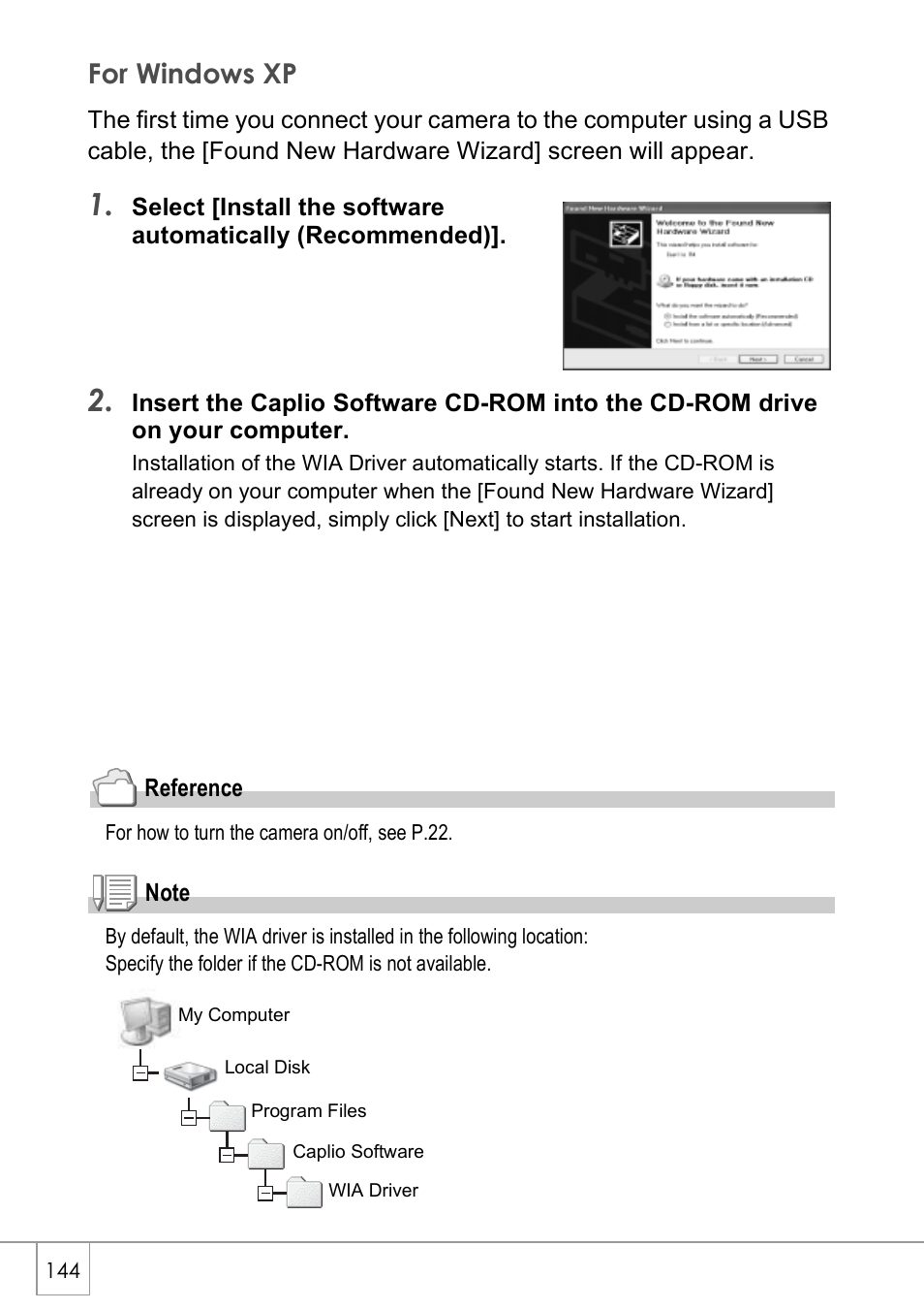 For windows xp | Ricoh Caplio R40 User Manual | Page 146 / 185