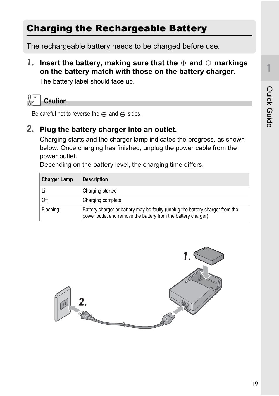 Charging the rechargeable battery | Ricoh Caplio R40 User Manual | Page 21 / 185