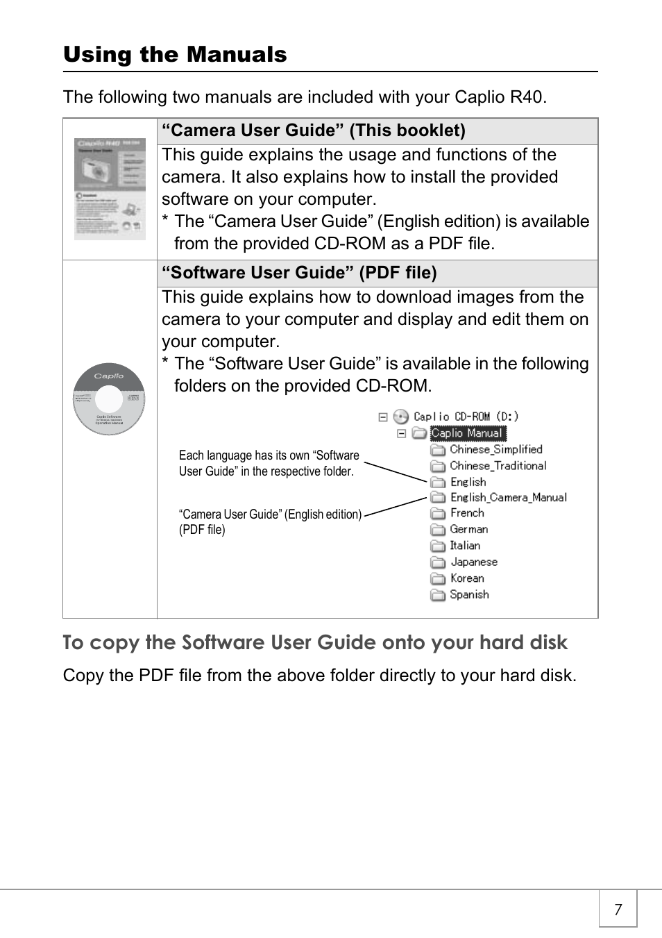 Using the manuals | Ricoh Caplio R40 User Manual | Page 9 / 185