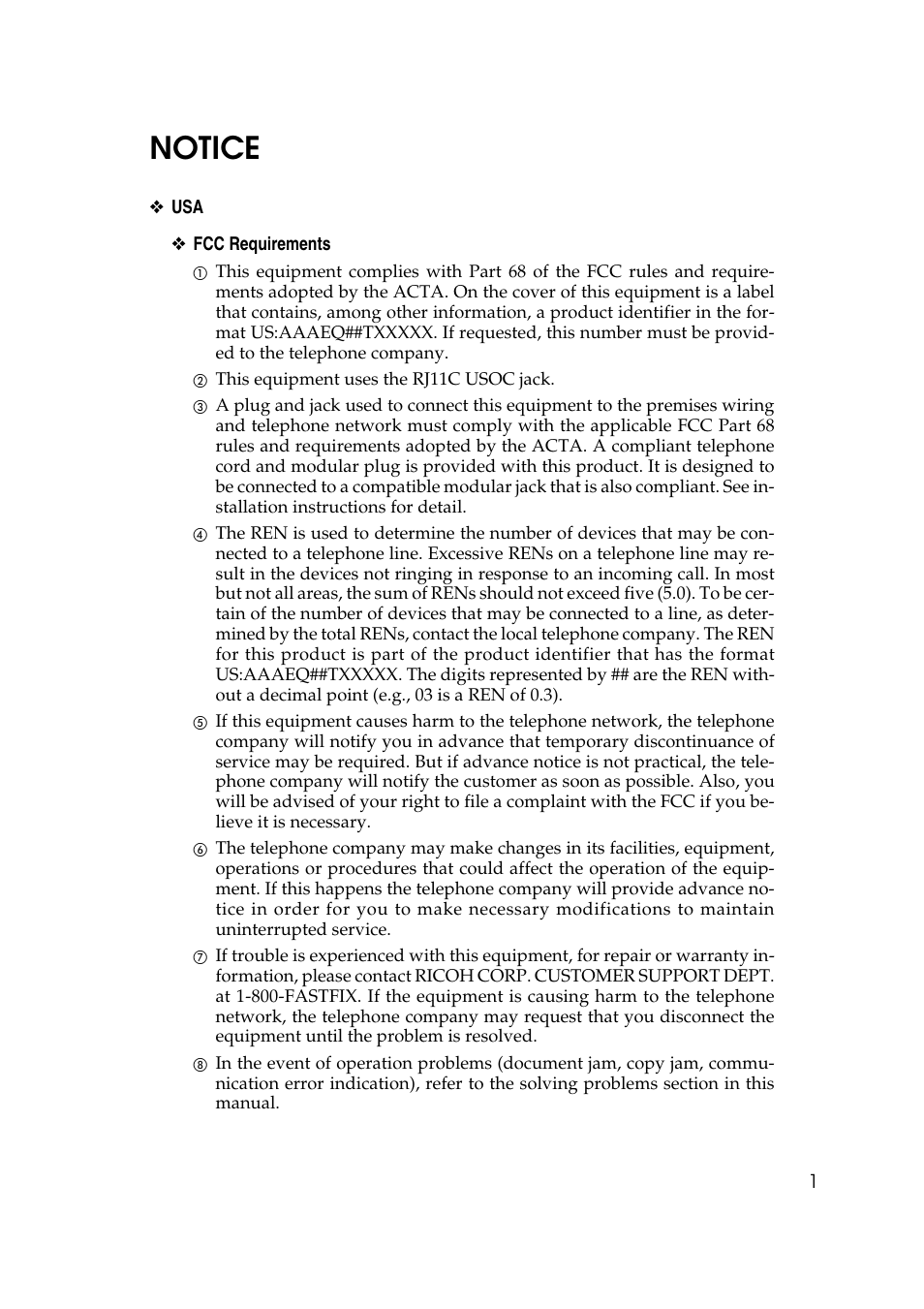 Notice | Ricoh 2000 User Manual | Page 11 / 204