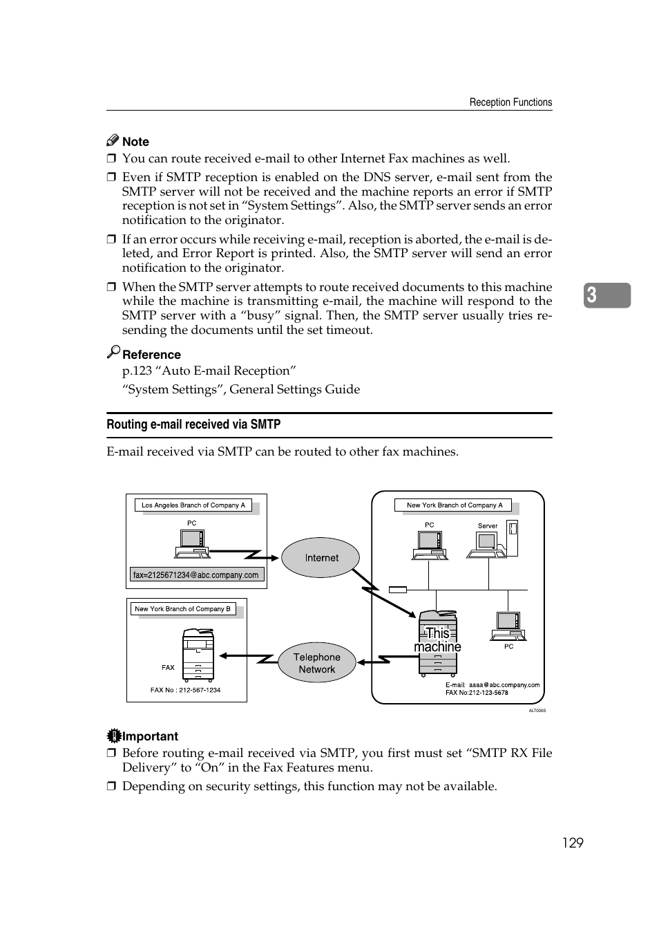 Routing e-mail received via smtp | Ricoh 2000 User Manual | Page 139 / 204