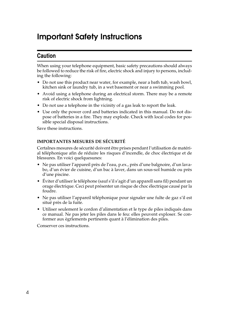 Important safety instructions, Caution | Ricoh 2000 User Manual | Page 14 / 204