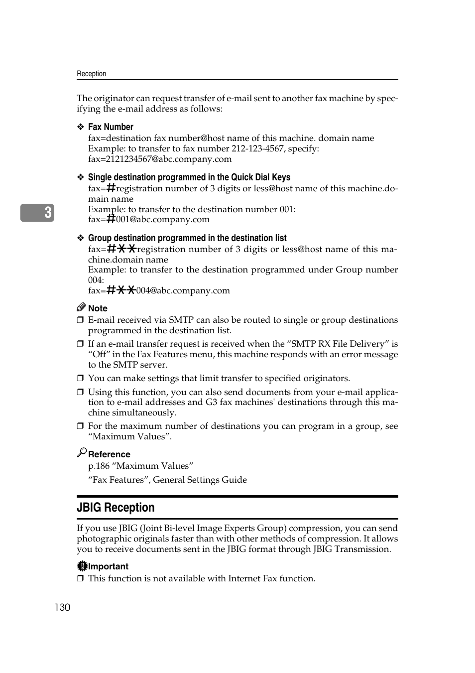 Jbig reception | Ricoh 2000 User Manual | Page 140 / 204