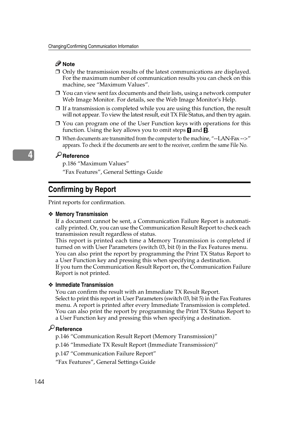 Confirming by report | Ricoh 2000 User Manual | Page 154 / 204