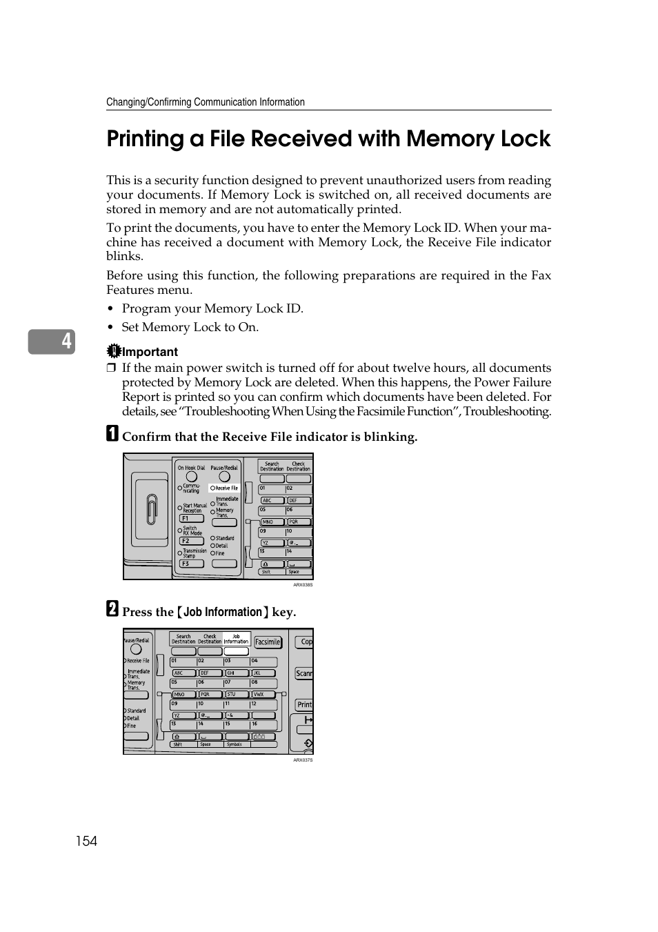 Printing a file received with memory lock | Ricoh 2000 User Manual | Page 164 / 204