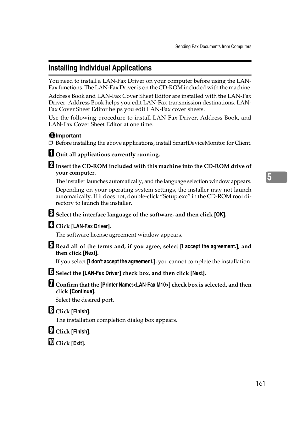 Installing individual applications | Ricoh 2000 User Manual | Page 171 / 204