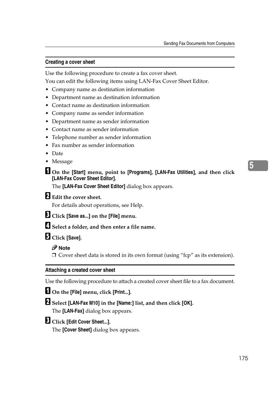 Creating a cover sheet, Attaching a created cover sheet | Ricoh 2000 User Manual | Page 185 / 204