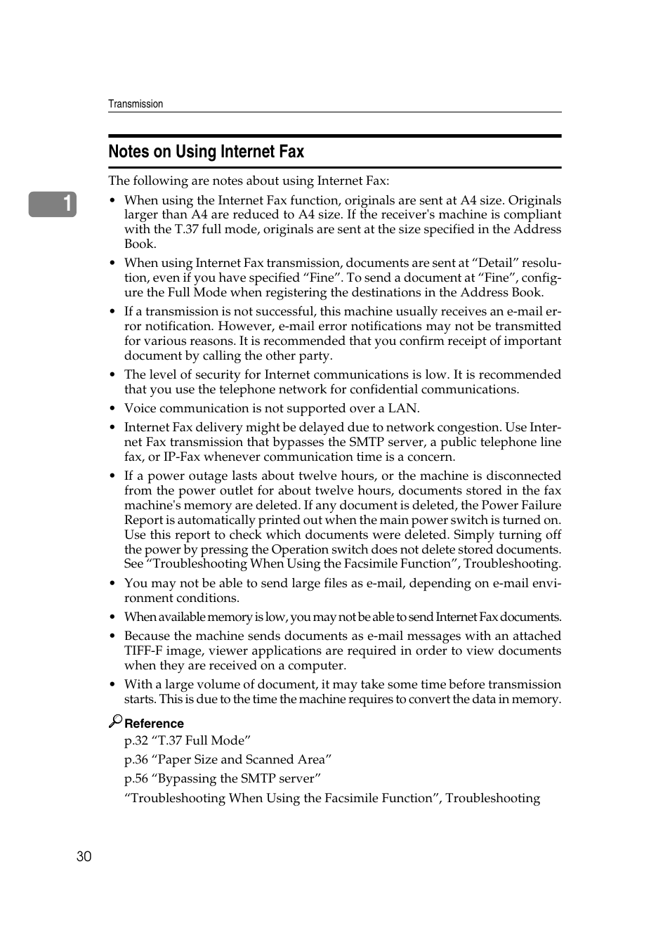 Notes on using internet fax | Ricoh 2000 User Manual | Page 40 / 204