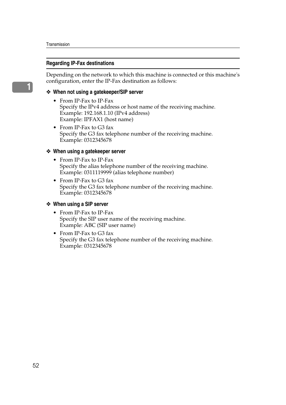 Regarding ip-fax destinations, P.52 “regarding ip-fax destinations | Ricoh 2000 User Manual | Page 62 / 204