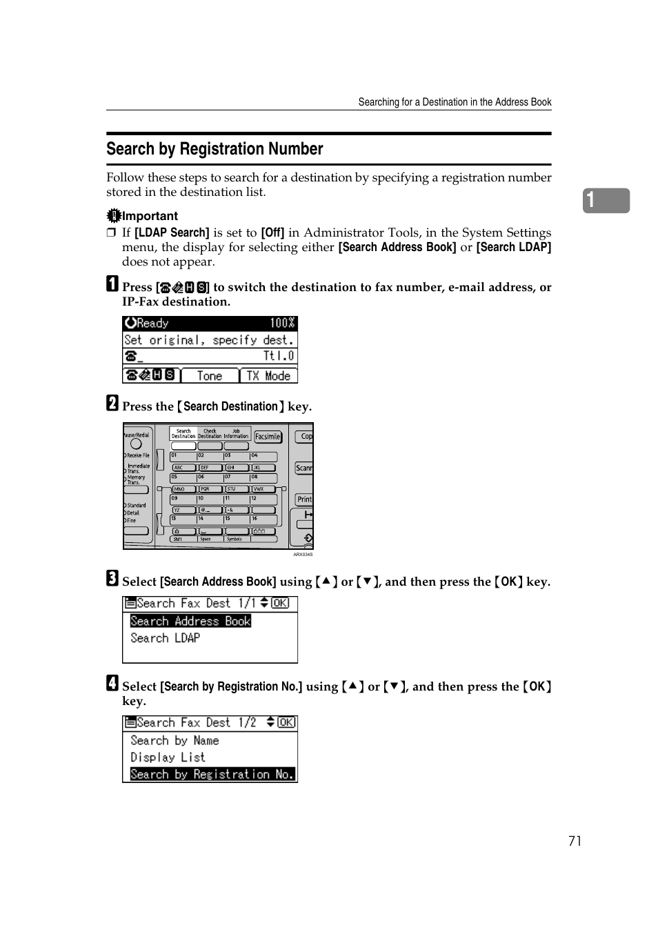 Search by registration number | Ricoh 2000 User Manual | Page 81 / 204