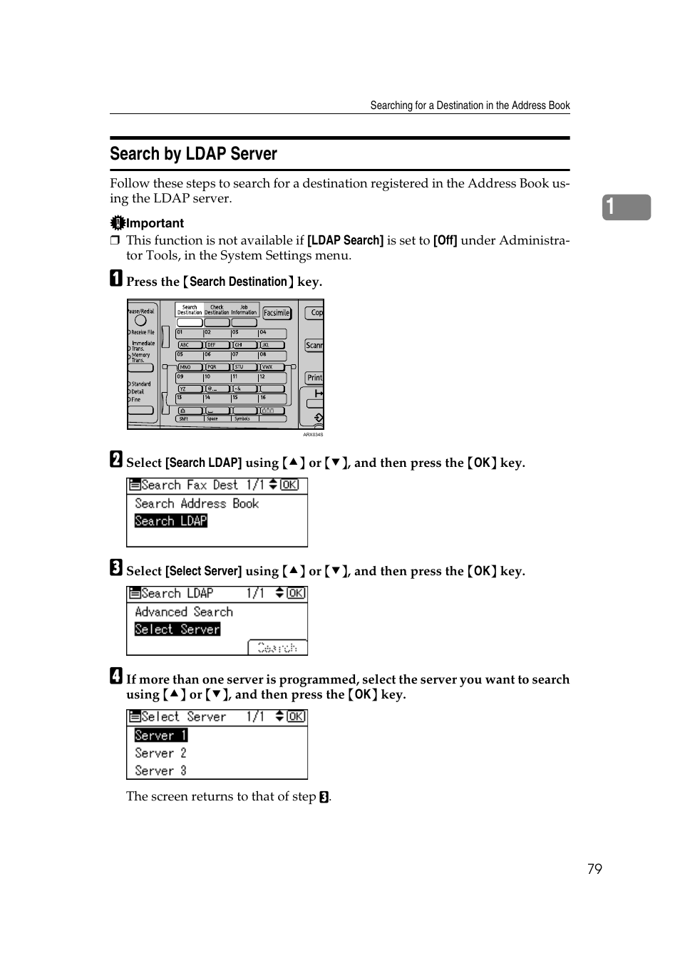Search by ldap server | Ricoh 2000 User Manual | Page 89 / 204