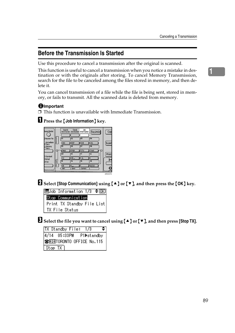 Before the transmission is started | Ricoh 2000 User Manual | Page 99 / 204