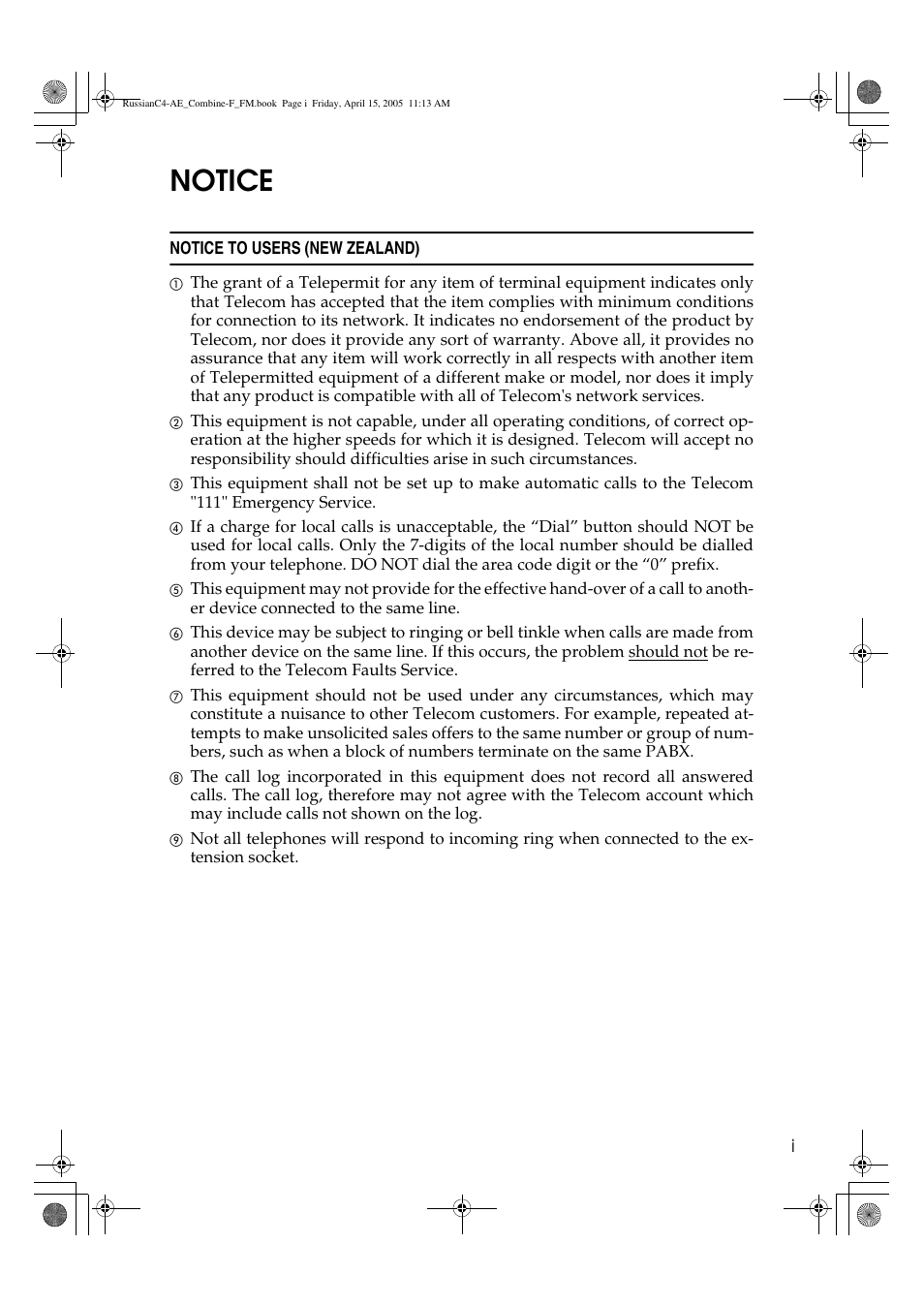 Notice | Ricoh 3030 User Manual | Page 3 / 116