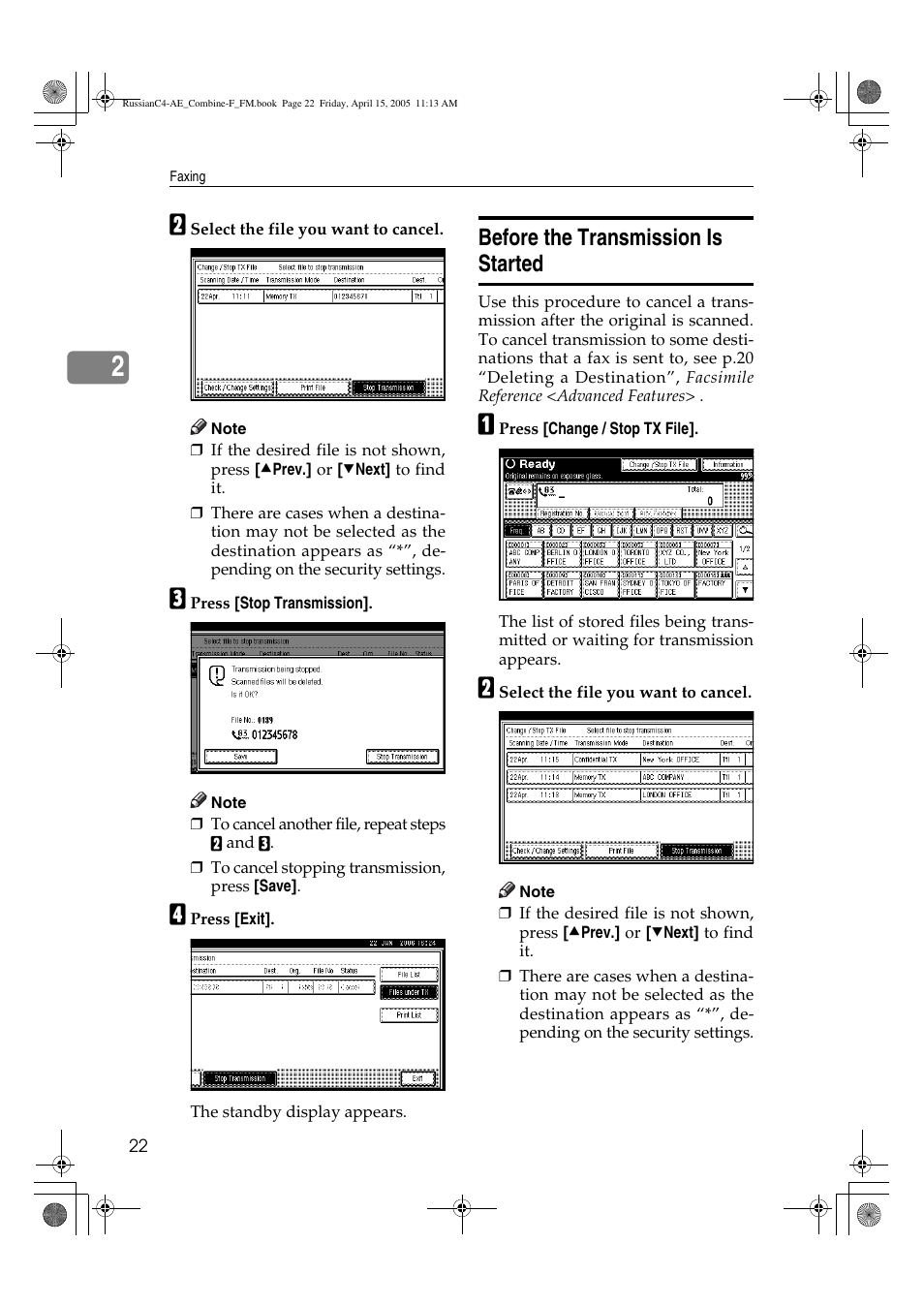 Before the transmission is started | Ricoh 3030 User Manual | Page 30 / 116