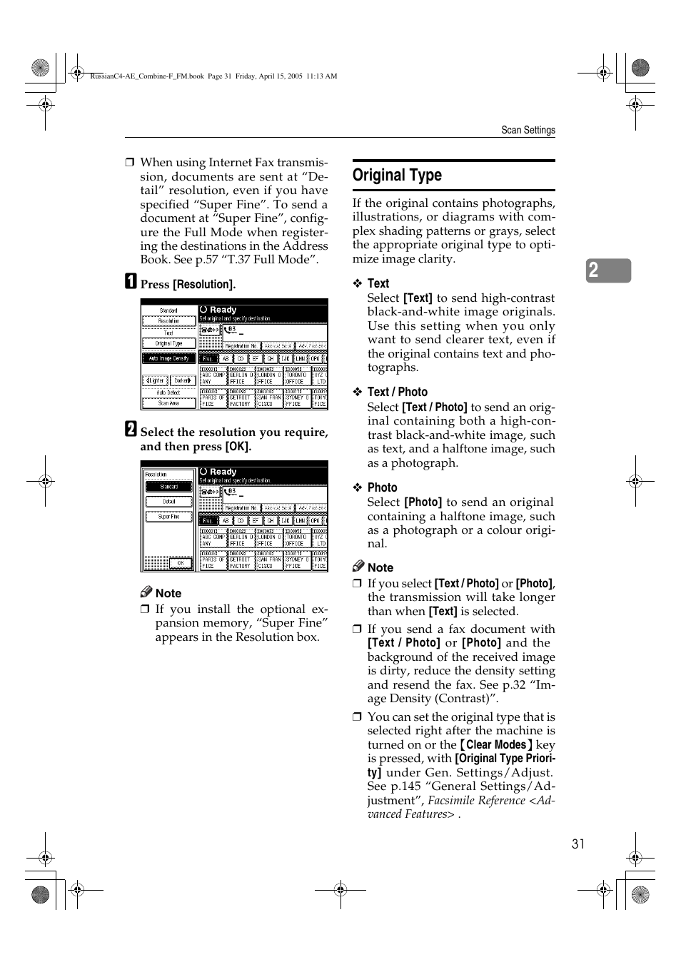 Original type | Ricoh 3030 User Manual | Page 39 / 116