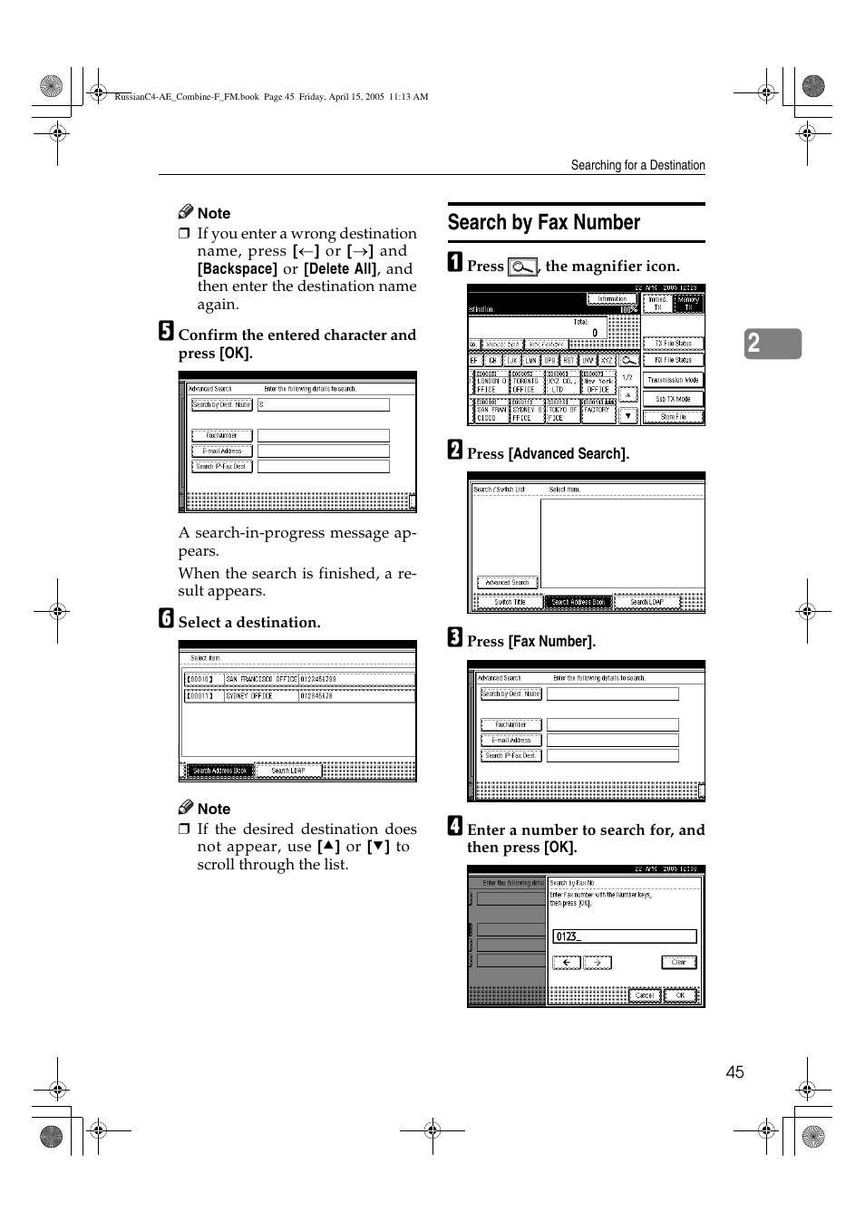 Search by fax number | Ricoh 3030 User Manual | Page 53 / 116