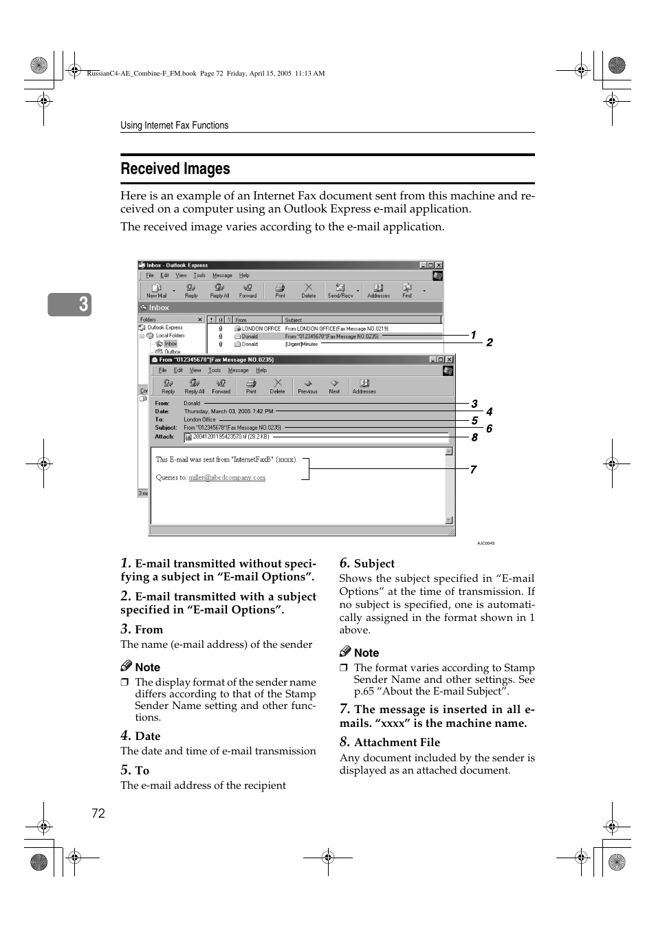 Received images | Ricoh 3030 User Manual | Page 80 / 116
