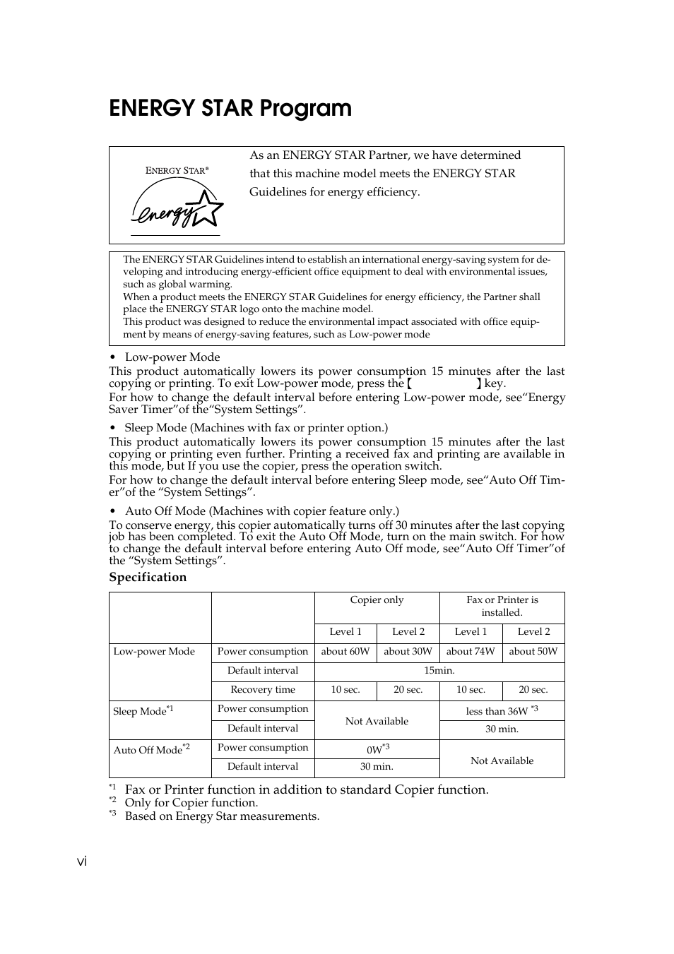 Energy star program | Ricoh Aficio Copy Machine 180 User Manual | Page 10 / 595