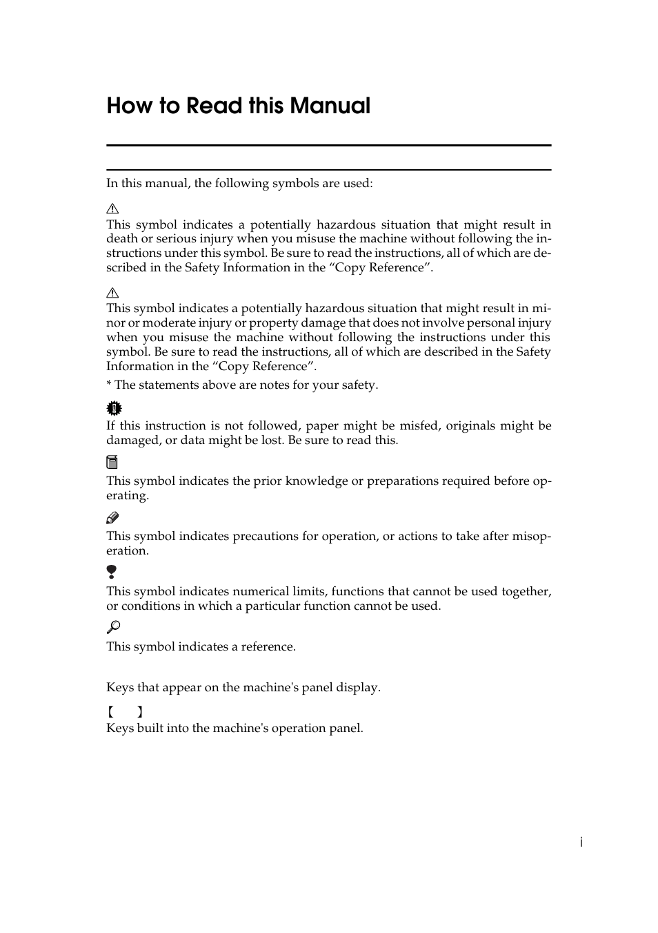 How to read this manual | Ricoh Aficio Copy Machine 180 User Manual | Page 122 / 595