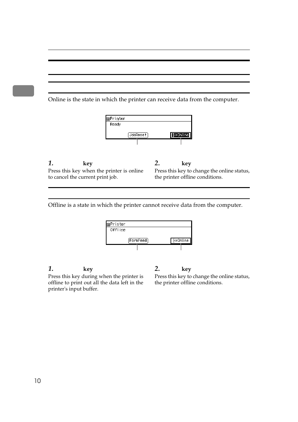 Online and offline, Online, Offline | Ricoh Aficio Copy Machine 180 User Manual | Page 165 / 595