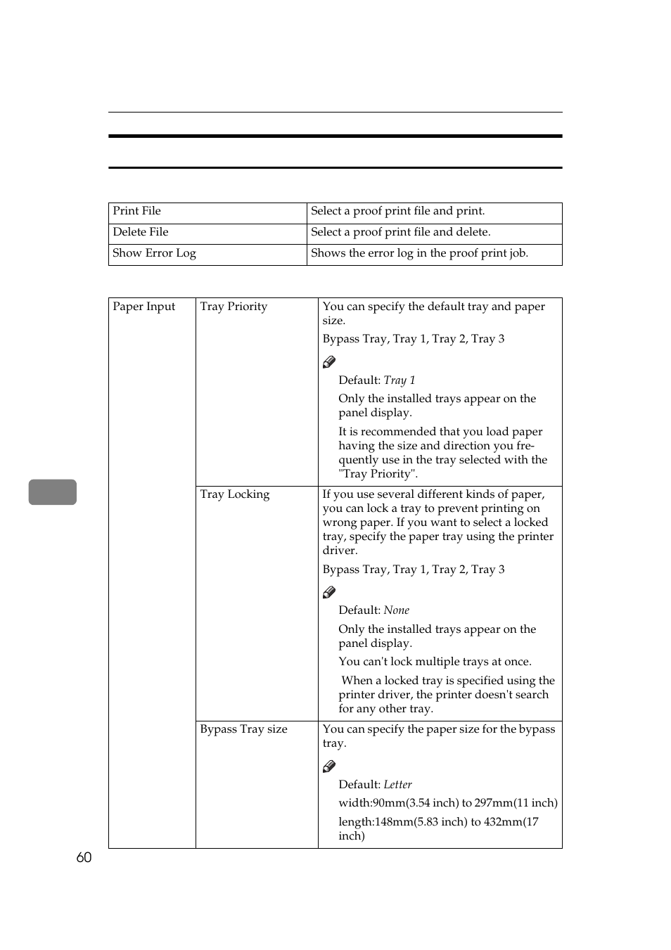 Printer features parameters | Ricoh Aficio Copy Machine 180 User Manual | Page 215 / 595