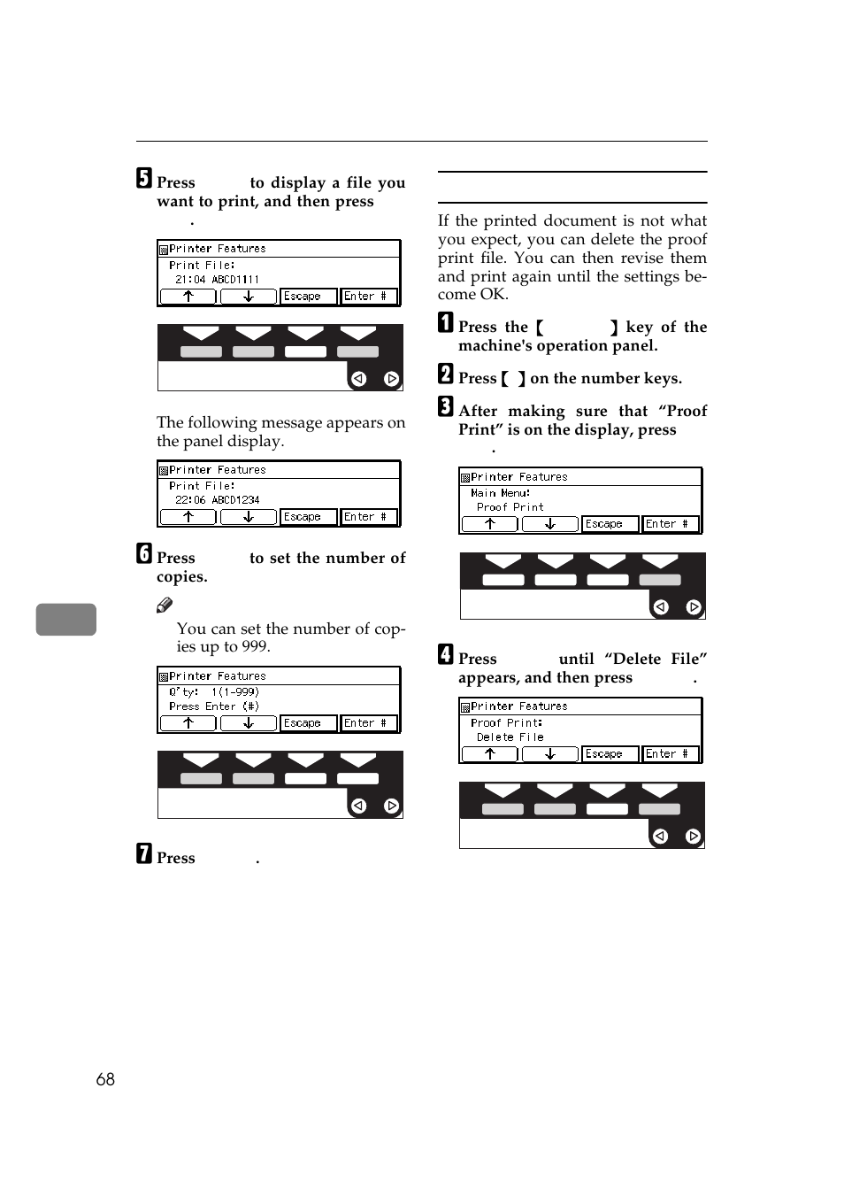 Deleting a proof print file | Ricoh Aficio Copy Machine 180 User Manual | Page 223 / 595