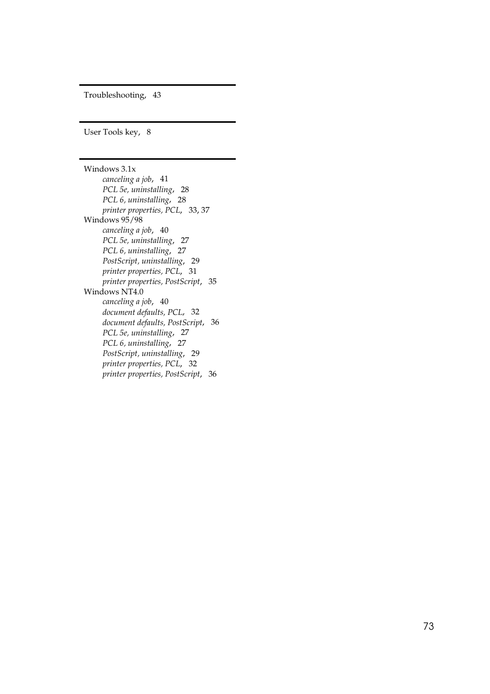 73 t | Ricoh Aficio Copy Machine 180 User Manual | Page 228 / 595
