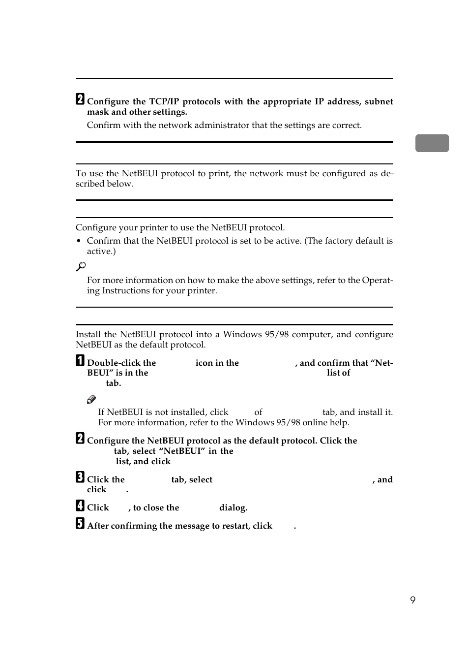 Preparing to use the netbeui protocol for printing | Ricoh Aficio Copy Machine 180 User Manual | Page 244 / 595