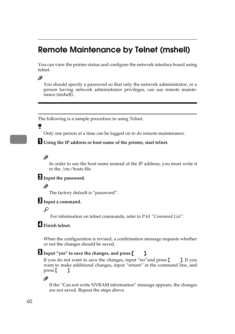 Remote maintenance by telnet (mshell), Operation flow, 5remote maintenance by telnet (mshell) | Ricoh Aficio Copy Machine 180 User Manual | Page 295 / 595