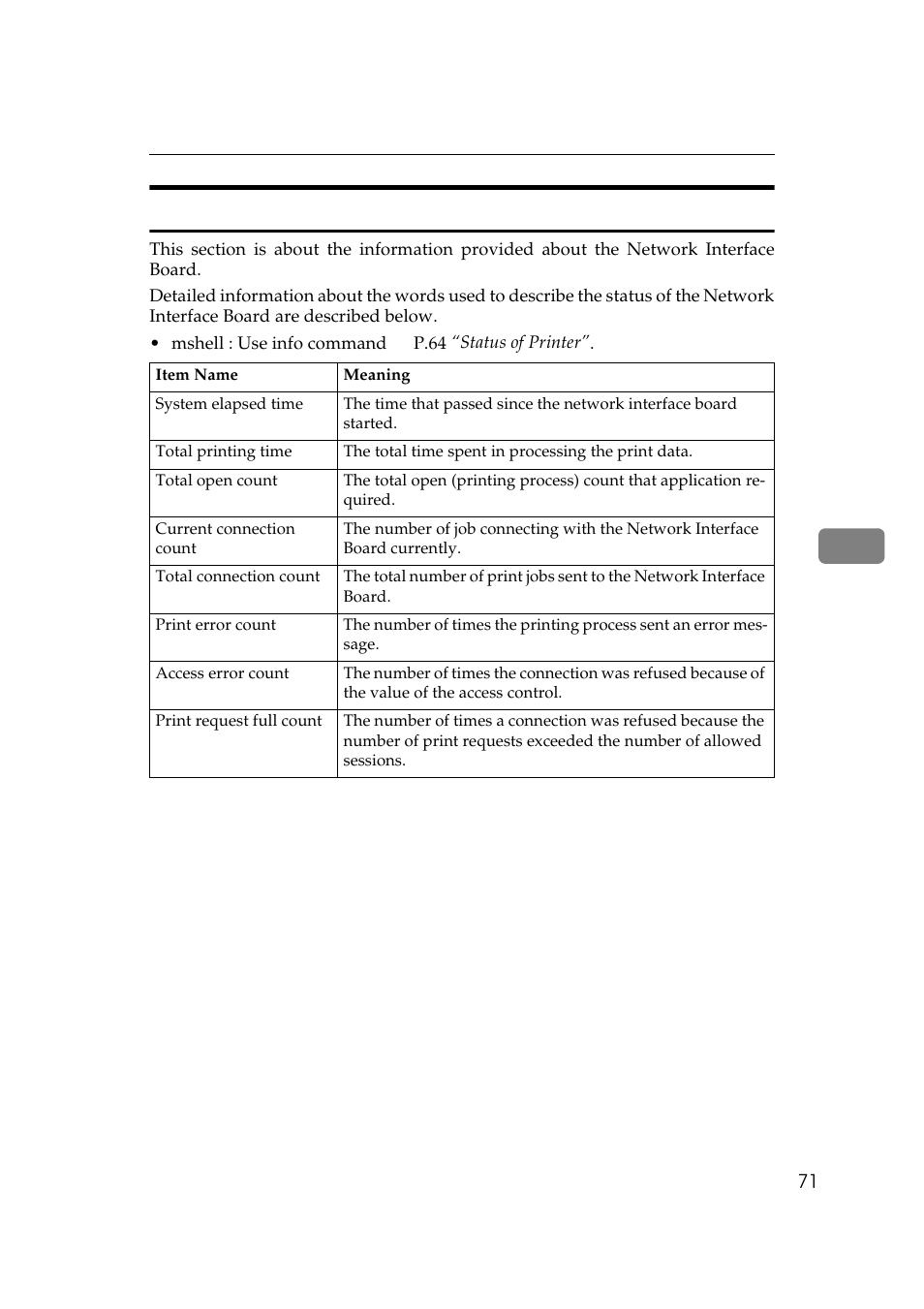 Network statistical information | Ricoh Aficio Copy Machine 180 User Manual | Page 306 / 595