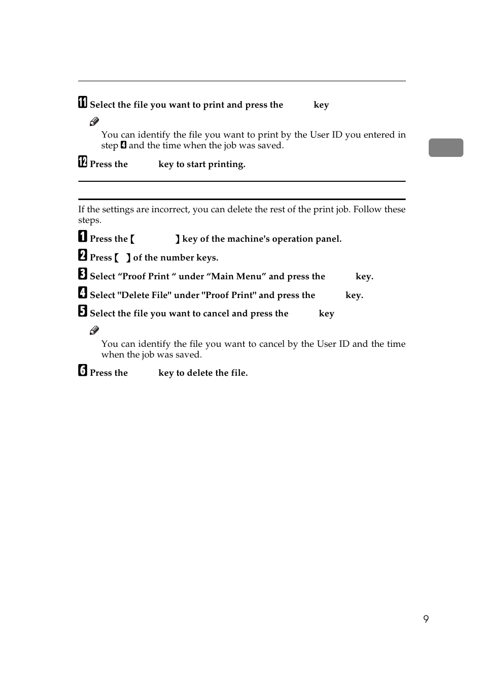 Deleting a proof print file | Ricoh Aficio Copy Machine 180 User Manual | Page 341 / 595