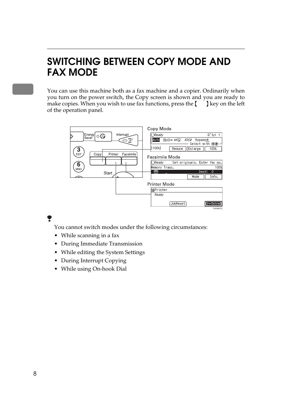 1switching between copy mode and fax mode | Ricoh Aficio Copy Machine 180 User Manual | Page 393 / 595