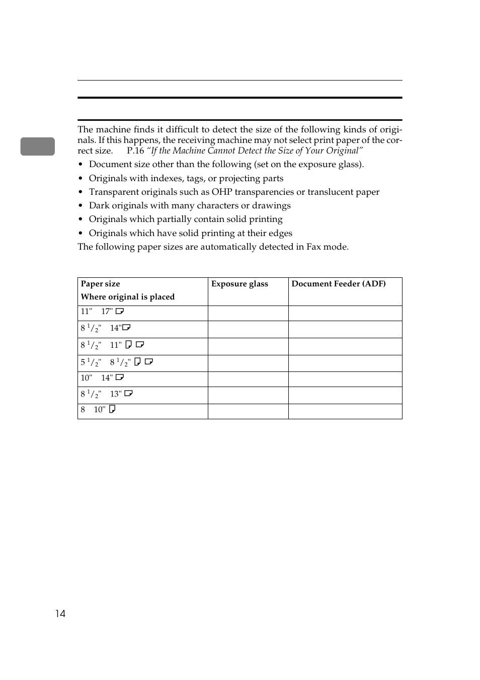 Original sizes difficult to detect | Ricoh Aficio Copy Machine 180 User Manual | Page 399 / 595