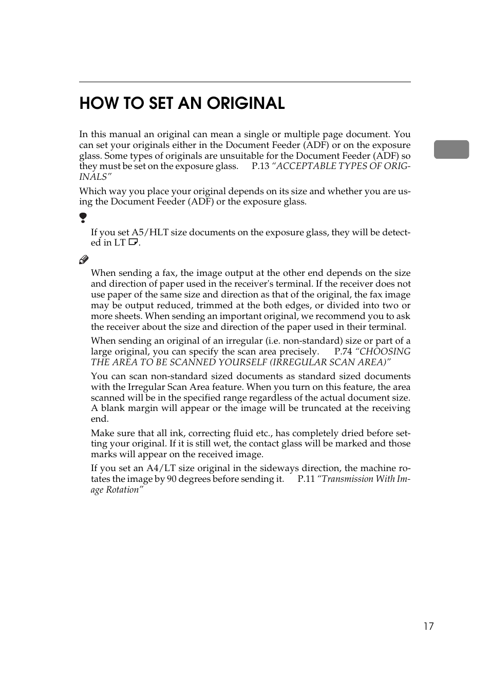 1how to set an original | Ricoh Aficio Copy Machine 180 User Manual | Page 402 / 595