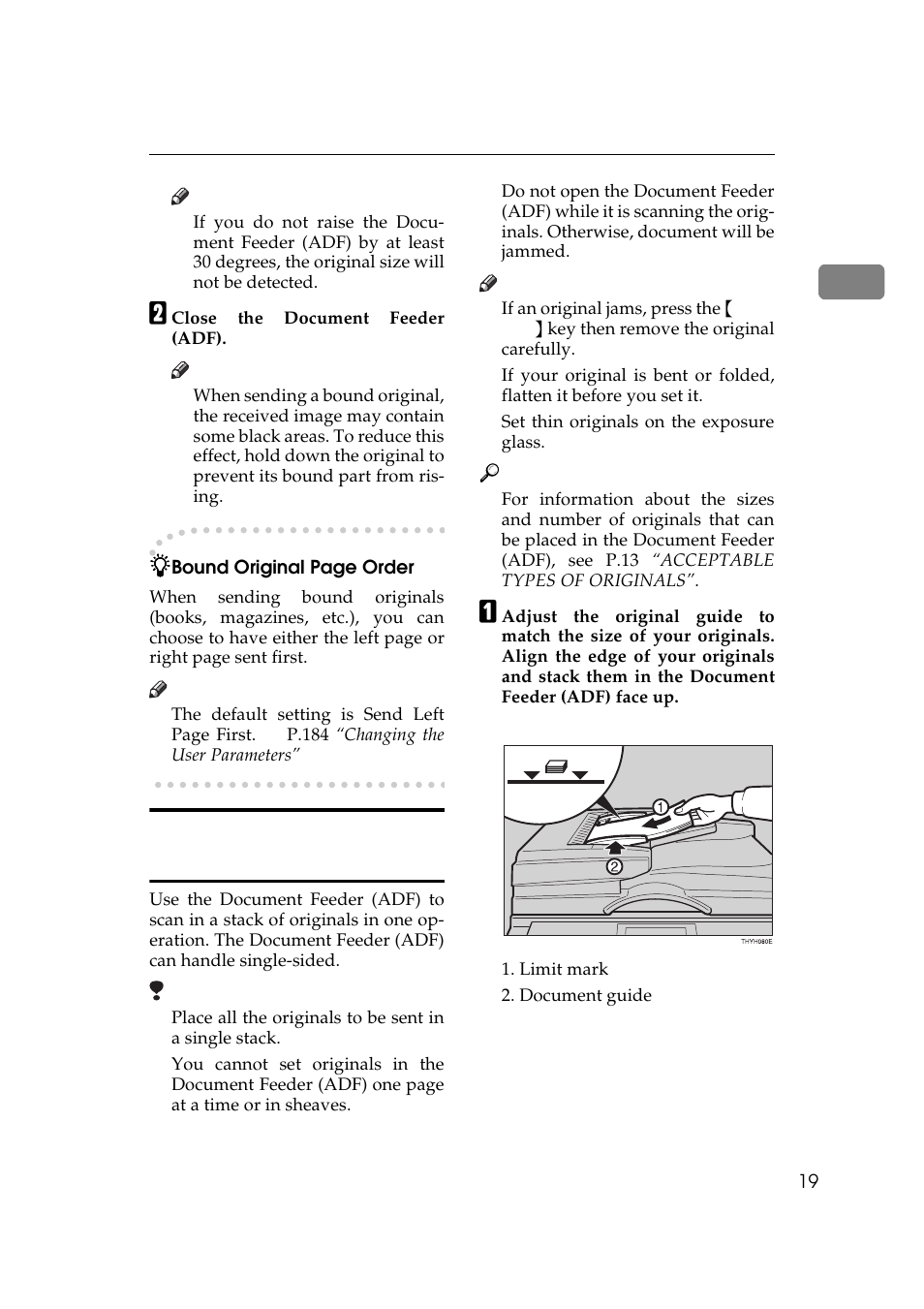 Setting originals in the document feeder (adf) | Ricoh Aficio Copy Machine 180 User Manual | Page 404 / 595