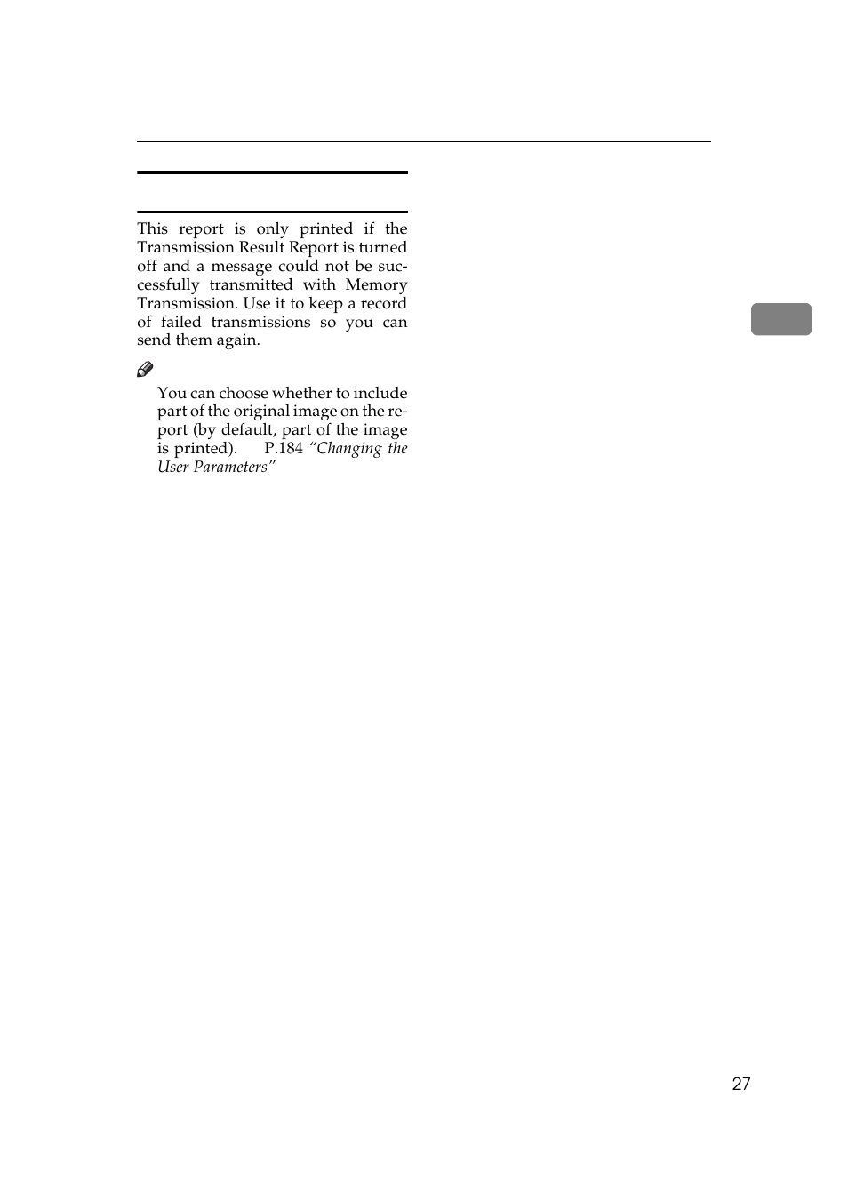 Communication failure report” , p.114, P.27 “com, Munication failure report | Communication failure report | Ricoh Aficio Copy Machine 180 User Manual | Page 412 / 595