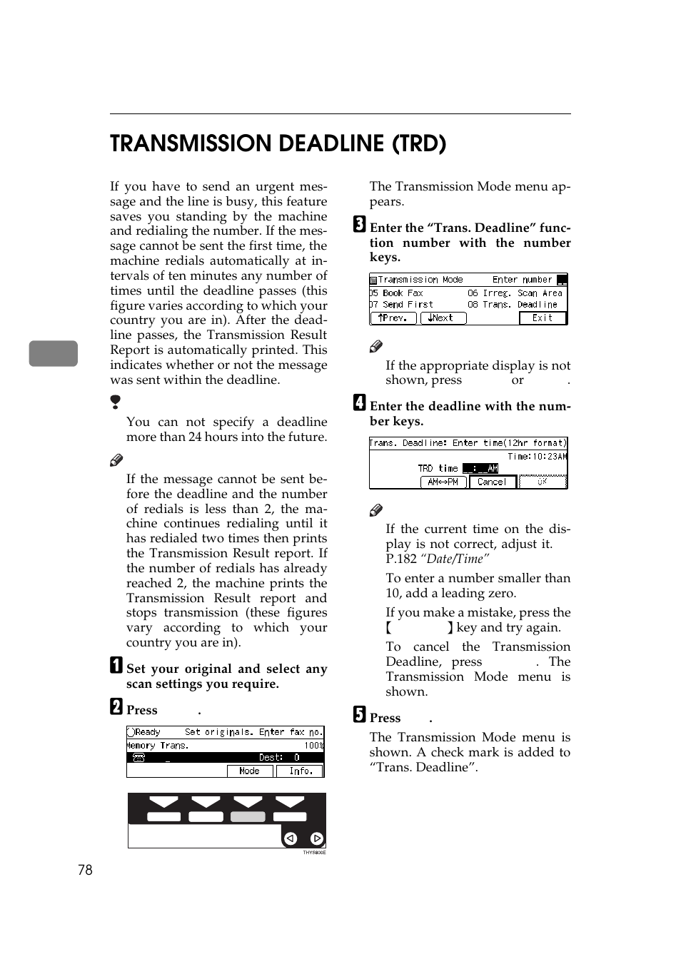 4transmission deadline (trd) | Ricoh Aficio Copy Machine 180 User Manual | Page 463 / 595