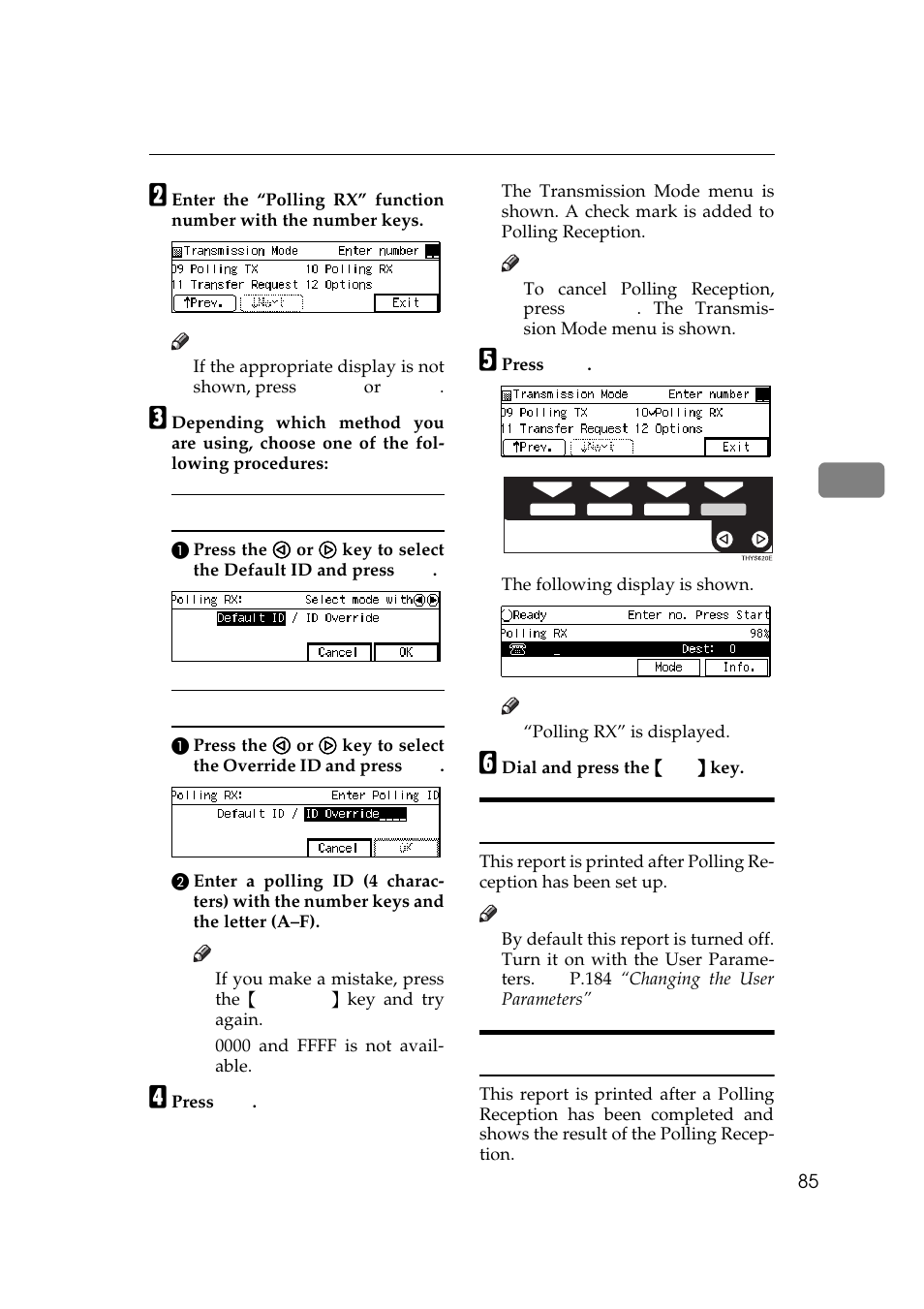 Polling reserve report, Polling result report | Ricoh Aficio Copy Machine 180 User Manual | Page 470 / 595