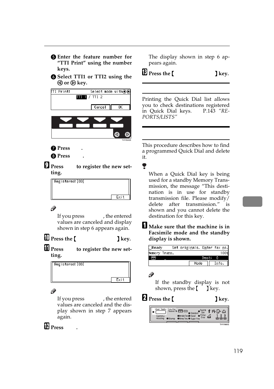 Deleting quick dials | Ricoh Aficio Copy Machine 180 User Manual | Page 504 / 595